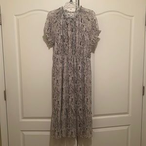 NWT GeeGee gray and white print dress